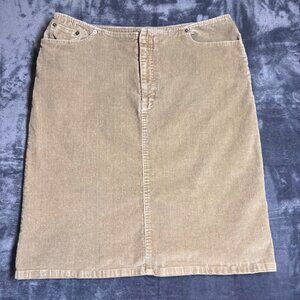 Duck Head Women's Beige Corduroy Skirt Size 16 Fine Wale Pencil Skirt